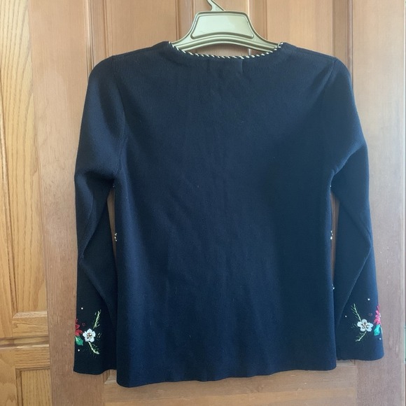 Kikit Christmas Cardigan Sweater Women's Medium Holiday Embroidered - Picture 2 of 8